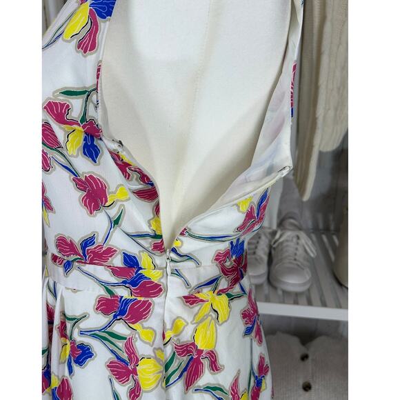 Banana Republic Women's Size 6 Cream Multicolor Floral Fit & Flare Dress #0438 - Picture 7 of 10